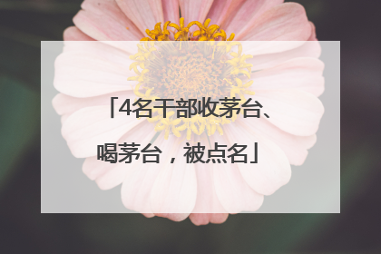 4名干部收茅台、喝茅台，被点名