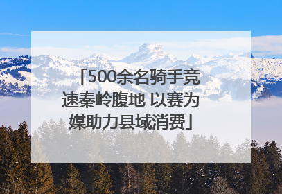 500余名骑手竞速秦岭腹地 以赛为媒助力县域消费