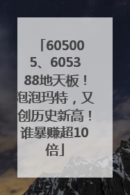 605005、605388地天板！泡泡玛特，又创历史新高！谁暴赚超10倍