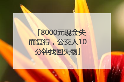 8000元现金失而复得，公交人10分钟找回失物